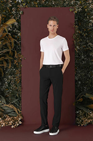 P 1139 Slim Fit Yan Cepli Dokulu Esnek Casuel Koyu Yeşil Pantolon