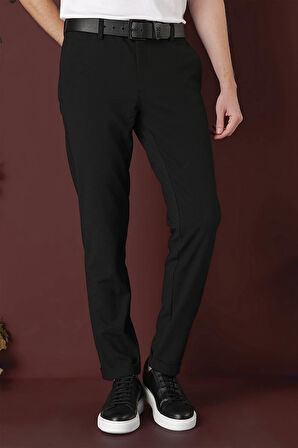 P 1139 Slim Fit Yan Cepli Dokulu Esnek Casuel Koyu Yeşil Pantolon