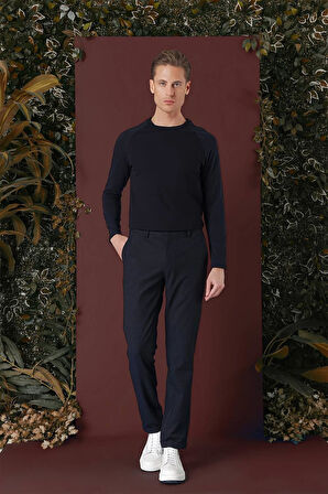 P 1141 Slim Fit Lacivert Klasik Pantolon