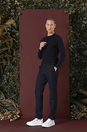 P 1141 Slim Fit Lacivert Klasik Pantolon
