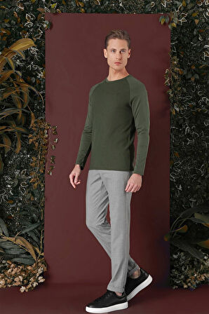 P 1141 Slim Fit Gri Klasik Pantolon