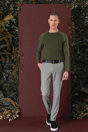 P 1141 Slim Fit Gri Klasik Pantolon
