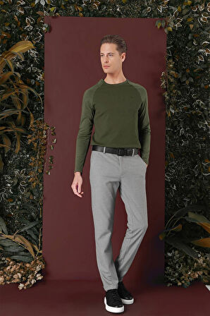 P 1141 Slim Fit Gri Klasik Pantolon