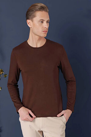TS 870 Slim Fit Kahve Spor T-Shirt