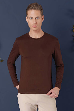TS 870 Slim Fit Kahve Spor T-Shirt