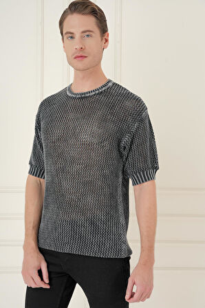 TR 862 Slim Fit Siyah Klasik Triko