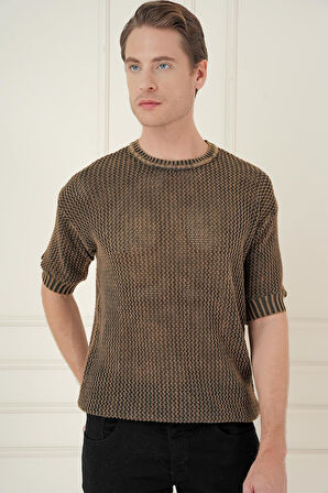 TR 862 Slim Fit Kahve Klasik Triko