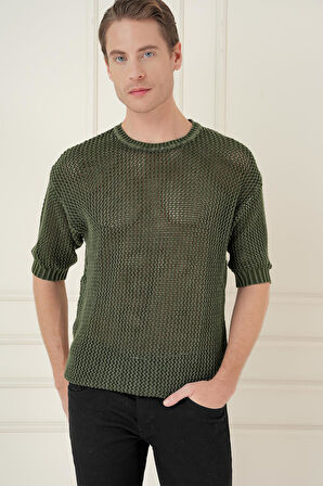 TR 862 Slim Fit Yeşil Klasik Triko