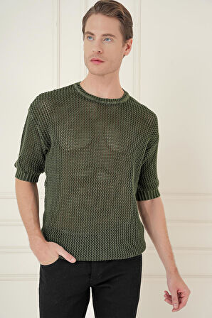 TR 862 Slim Fit Yeşil Klasik Triko