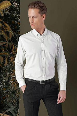 GK 711 Slim Fit Mavi Klasik Gömlek