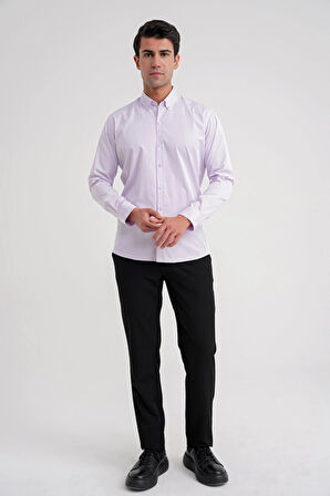 GK 711 GÖMLEK Slim LİLA KLASİK