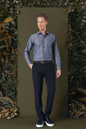 GK 709 Slim Fit Füme Klasik Gömlek