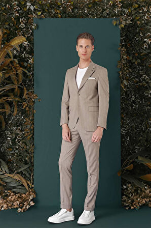 C 652 Slim Fit Bej Spor Ceket