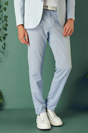 P 1143 Comfort Fit Yan Cep Beli Lastikli Esnek Pamuk Mavi Jogger Pantolon