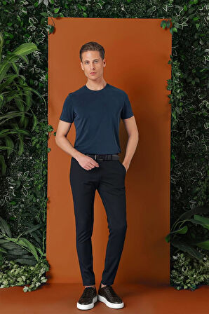 P 1147 Slim Fit Yan Cep Esnek Pamuk Casuel Lacivert Pantolon