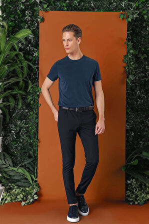P 1147 Slim Fit Yan Cep Esnek Pamuk Casuel Lacivert Pantolon