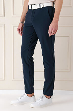 P 1150 Comfort Fit Beli Lastikli Yan Cep Lacivert Jogger Pantolon