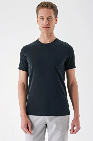 Ts 880 Slim Fit Bisiklet Yaka Pamuklu Siyah Tişört