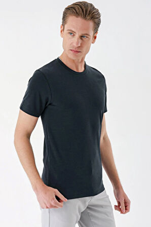 Ts 880 Slim Fit Bisiklet Yaka Pamuklu Siyah Tişört