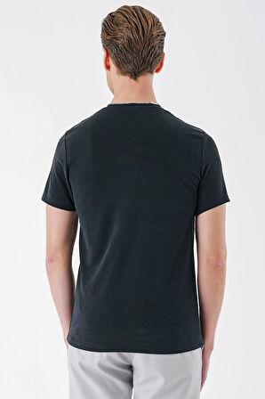 Ts 880 Slim Fit Bisiklet Yaka Pamuklu Siyah Tişört