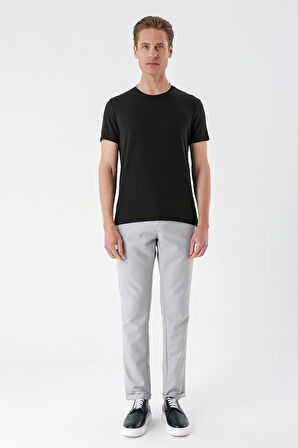 Ts 823 Slim Fit Bisiklet Yaka Düz Pamuklu Acı Kahve Tişört