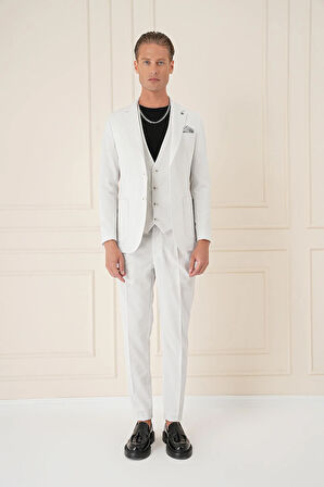 C 678 Comfort Fit Gofre Kumaş Pamuk Yelekli Casuel Taş Ceket