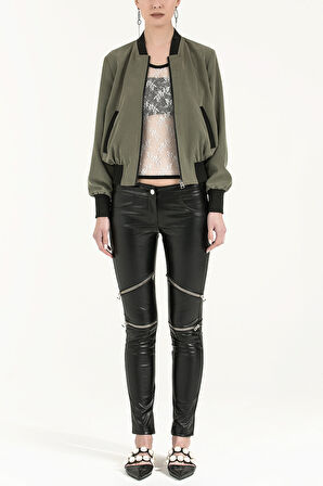 Siyah Dantelli örme bluz 18542 | 40