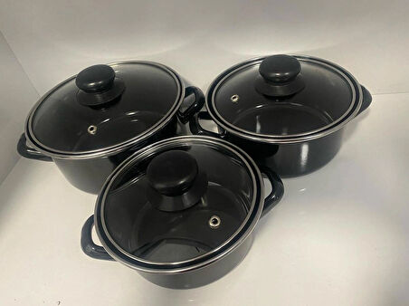 EMAYE TENCERE SETİ 14CM-16 CM-18CM 
