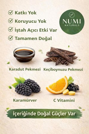 Numi Naturals Nutrimix Karadut & Keçiboynuzu Pekmezli Bitkisel Karışım C Vitaminli Katkısız 150 Gr
