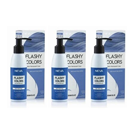 Neva Flashy Colors Yarı Kalıcı Saç Boyası 100 Ml Kot Rengi 3 Adet