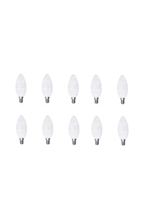 KES209 10 ADET – LED’li Buji Ampul 8W (720 Lümen) - Soğuk beyaz