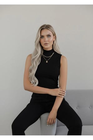 Kadın 4'lü Sıfır Kol Kolsuz Body VİSKON Boğazlı Body 4 Adet Balıkçı Siyah Renk
