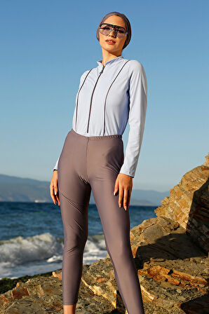 Remsa 3'lü Etekli Likralı Tam Kapalı Mayo 900-HLM-03 Mavi | 44