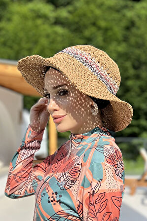 El Örgü Hasır Şapka RŞ-85 Camel | Standart
