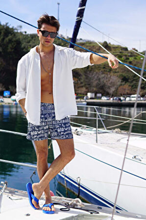 Erkek Havuz Deniz Şort Desenli 196 | M