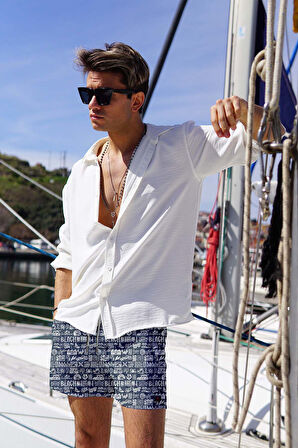 Erkek Havuz Deniz Şort Desenli 196 | L