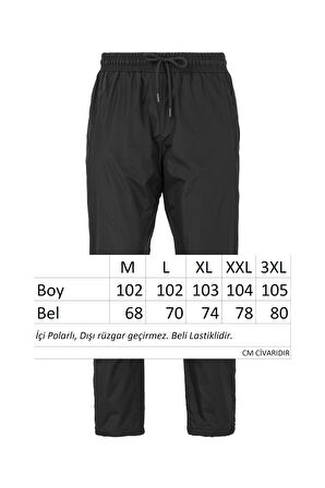 Outdoor İçi Polarlı Paraşüt Kar Pantolonu REA-01 Siyah | M