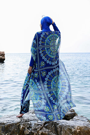 Mayo Üzerine Tek Pareo Kaftan 900-301-P | Standart