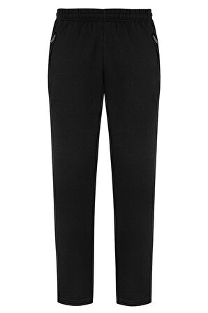 Erkek Premium Kumaş Üç İplik Şardonlu 3cepli Eşofman Altı REA-02 Siyah | 4XL