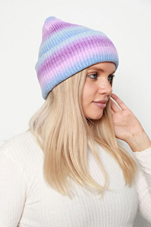 Renk Geçişli Kadın Bere RKŞ-16 Lila | Standart