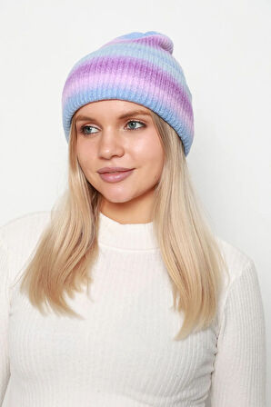 Renk Geçişli Kadın Bere RKŞ-16 Lila | Standart