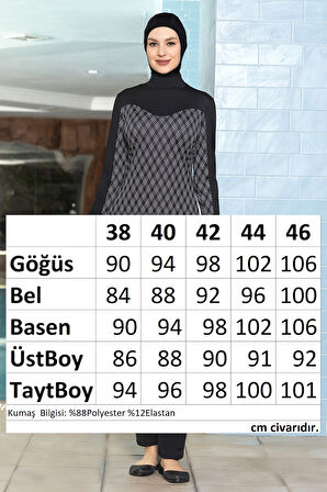Likralı Tam Kapalı Tesettür Mayo 1272 Siyah | 38