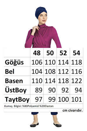 Büyük Beden Likralı Tam Kapalı Tesettür Mayo 1285 Fuşya | 52