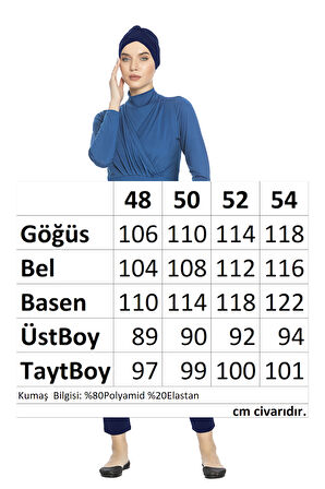 Büyük Beden Likralı Tam Kapalı Tesettür Mayo 1285 Petrol | 48