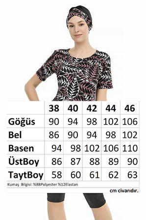 Kısa Kollu Yarı Kapalı Mayo 207-511 Siyah  | 40