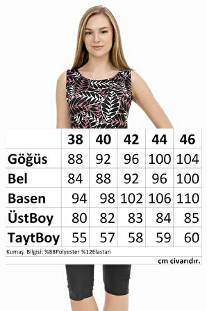 Sıfır Kol Taytlı Yarı Kapalı Mayo 116-511 Siyah | 46