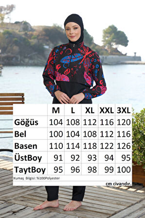 Paraşüt Tam Kapalı Tesettür Mayo 25976 Siyah | XL