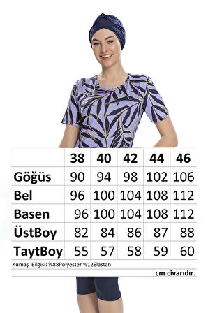 Kısa Kollu Yarı Kapalı Mayo 201-501 Lila | 42