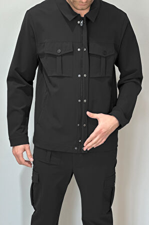 Erkek Modern Fermuarlı Üst 24720 Siyah | XXL