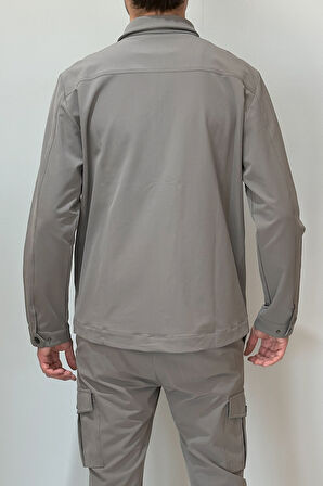 Erkek Modern Fermuarlı Üst 24720 Vizon | XL